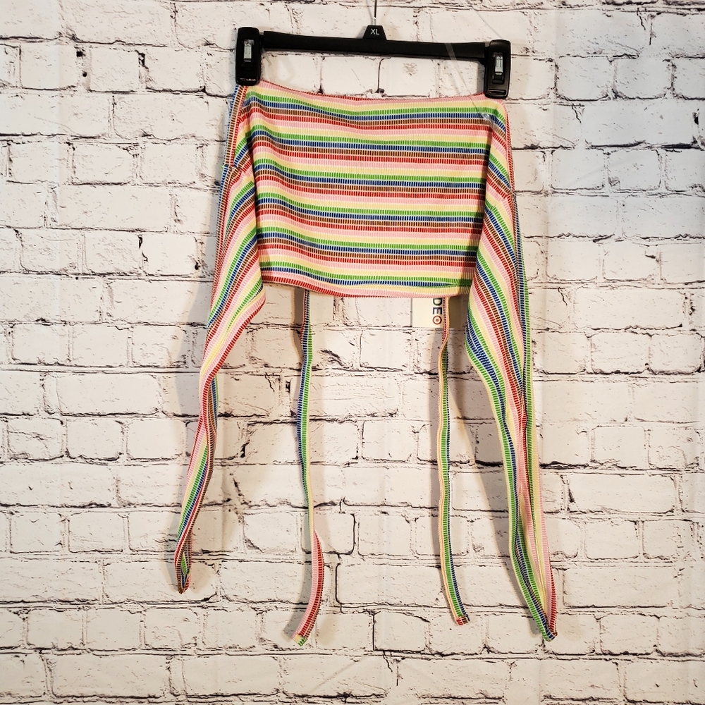 Target Pride 2023 Machine Knit Rainbow Halter Top Size M NWT
